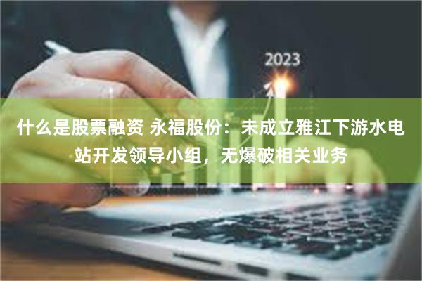 什么是股票融资 永福股份：未成立雅江下游水电站开发领导小组，无爆破相关业务