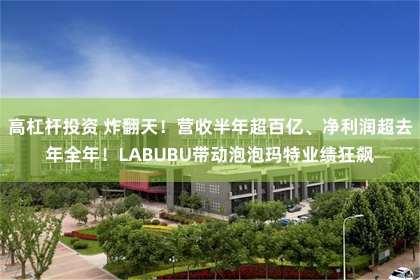 高杠杆投资 炸翻天！营收半年超百亿、净利润超去年全年！LABUBU带动泡泡玛特业绩狂飙