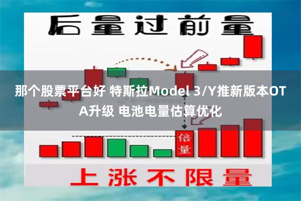 那个股票平台好 特斯拉Model 3/Y推新版本OTA升级 电池电量估算优化