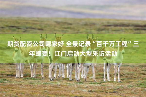 期货配资公司哪家好 全景记录“百千万工程”三年蝶变！江门启动大型采访活动