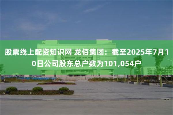 股票线上配资知识网 龙佰集团：截至2025年7月10日公司股东总户数为101,054户