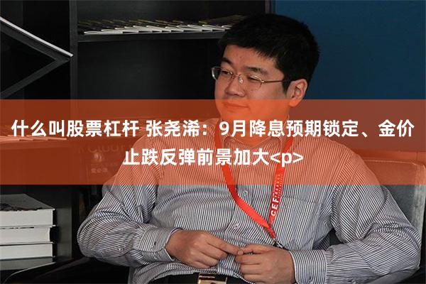 什么叫股票杠杆 张尧浠：9月降息预期锁定、金价止跌反弹前景加大<p>