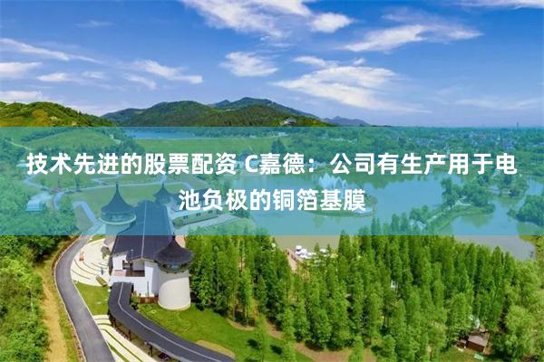 技术先进的股票配资 C嘉德：公司有生产用于电池负极的铜箔基膜