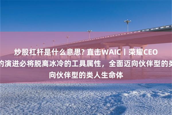 炒股杠杆是什么意思? 直击WAIC丨荣耀CEO李健：AI的演进必将脱离冰冷的工具属性，全面迈向伙伴型的类人生命体