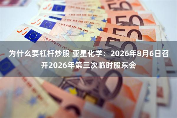 为什么要杠杆炒股 亚星化学：2026年8月6日召开2026年第三次临时股东会