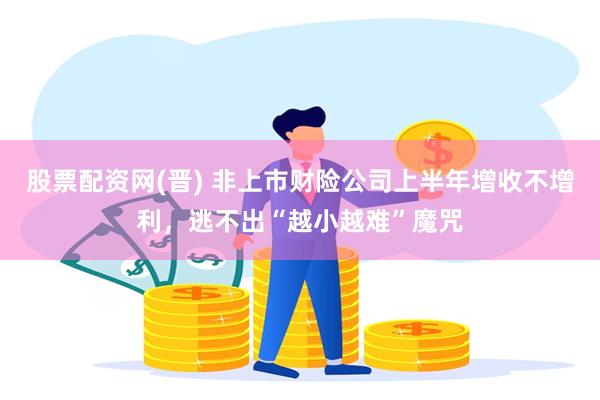 股票配资网(晋) 非上市财险公司上半年增收不增利，逃不出“越小越难”魔咒