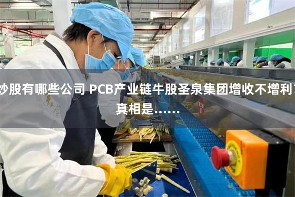 炒股有哪些公司 PCB产业链牛股圣泉集团增收不增利?真相是......